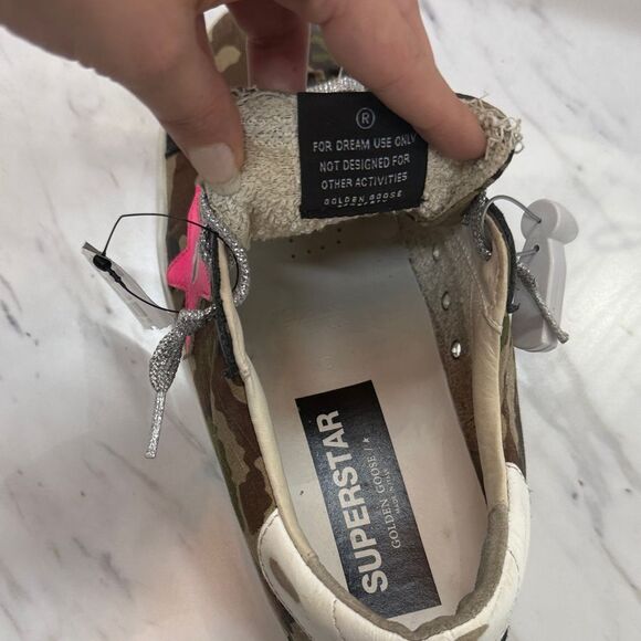 Golden Goose Camo Sneakers with Pink Star - Picture 9 of 9